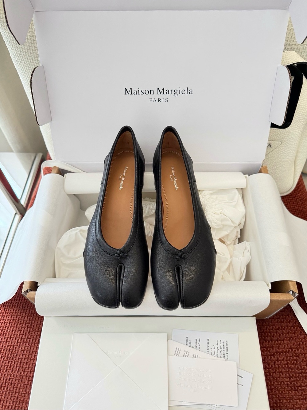 Maison Margiela Black Patent Gloss Calfskin Tabi Split Toe Adjustable Slingback